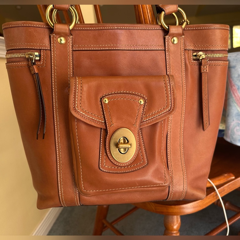 Coach Tan Leather Tote Bag